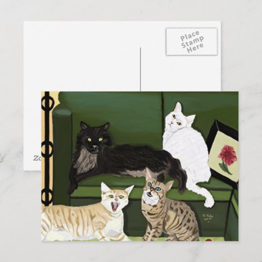 Het briefkaart van de vier kleine bergen (Voorkant / Achterkant)