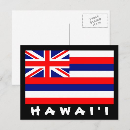 Het Briefkaart van de Vlag van Hawai'i (Voorkant / Achterkant)