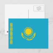 Het Briefkaart van de Vlag van Kazachstan (Voorkant / Achterkant)