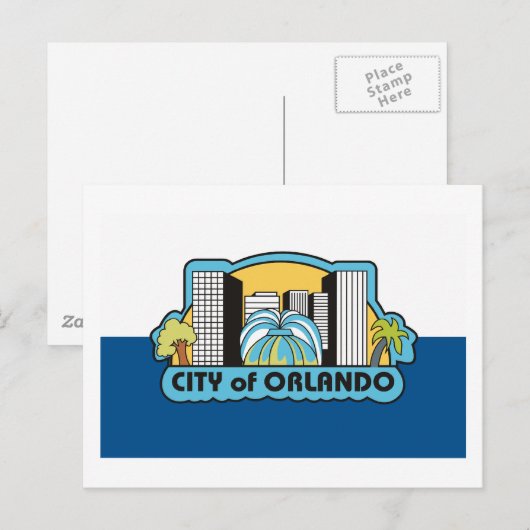 Het Briefkaart van de Vlag van Orlando (Voorkant / Achterkant)