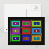 Het Briefkaart van de Vlaggen van de Maldiven (Voorkant / Achterkant)