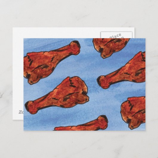 Het Briefkaart van de Vleugel van de kip (Voorkant / Achterkant)