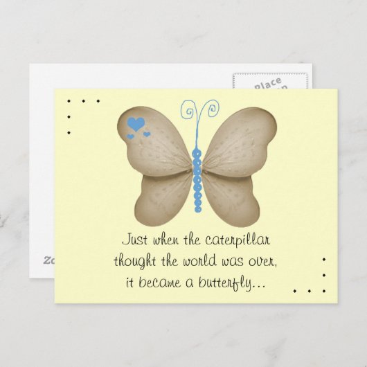 Het Briefkaart van de vlinder (Voorkant / Achterkant)