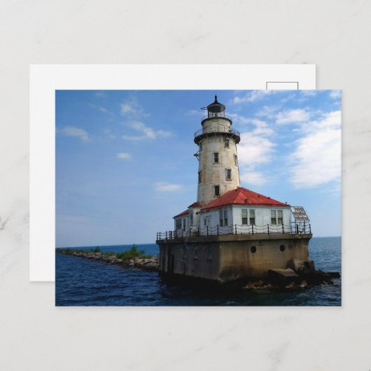 Het Briefkaart van de vuurtoren van de haven van C (Voorkant / Achterkant)