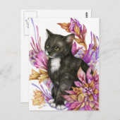 Het Briefkaart van de Wanderer - Tuxedo Cat (Voorkant / Achterkant)