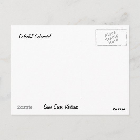 Het Briefkaart van de Waterval van Colorado (Achterkant)