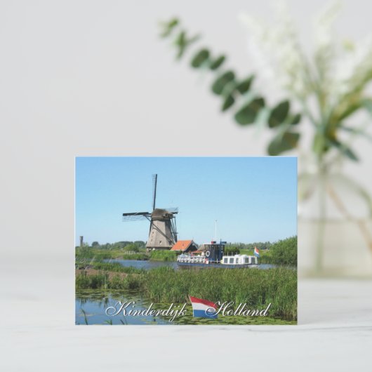 Het Briefkaart van de Windmolen van Kinderdijk en (Staand voorkant)