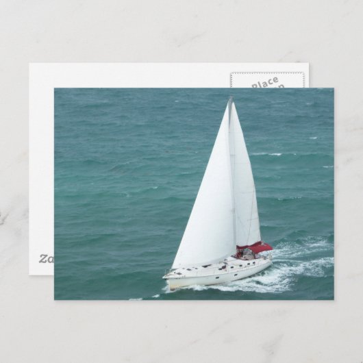 Het Briefkaart van de zeilboot (Voorkant / Achterkant)
