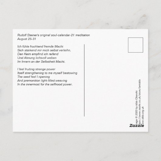 Het Briefkaart van de ziel 21 (Achterkant)