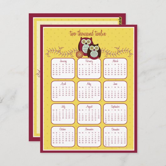 Het Briefkaart van de Zonnekalender 2012 (Voorkant / Achterkant)