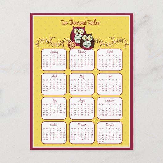 Het Briefkaart van de Zonnekalender 2012 (Voorkant)