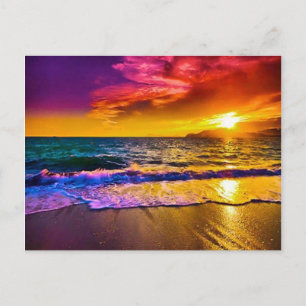 Het Briefkaart van de zonsondergang