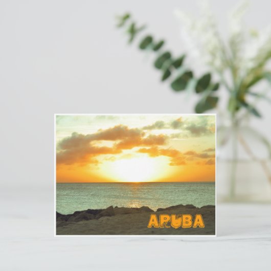 Het Briefkaart van de Zonsondergang van Aruba (Staand voorkant)
