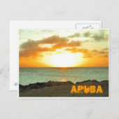 Het Briefkaart van de Zonsondergang van Aruba (Voorkant / Achterkant)