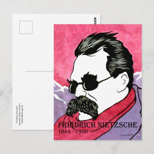 Het Briefkaart van "Friedrich Nietzsche" (Voorkant / Achterkant)