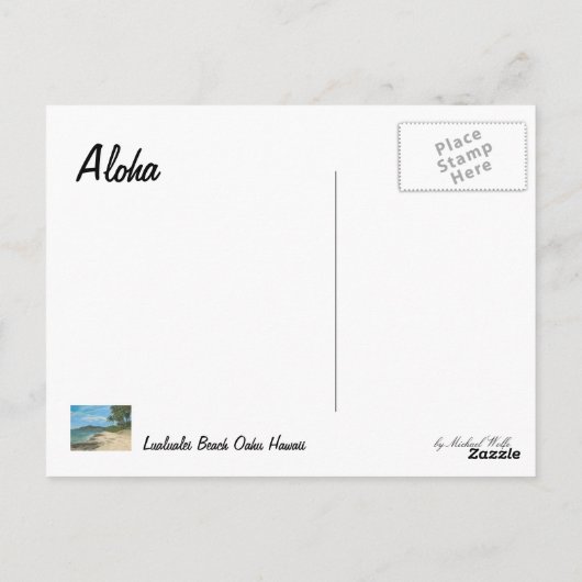 Het Briefkaart van Hawaï van het Strand van (Achterkant)
