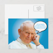 Het Briefkaart van heilige Johannes Paulus II (Voorkant / Achterkant)