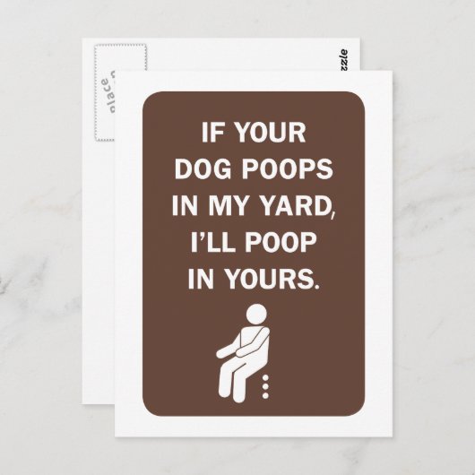 Het Briefkaart van het Achterschip van de hond (Voorkant / Achterkant)