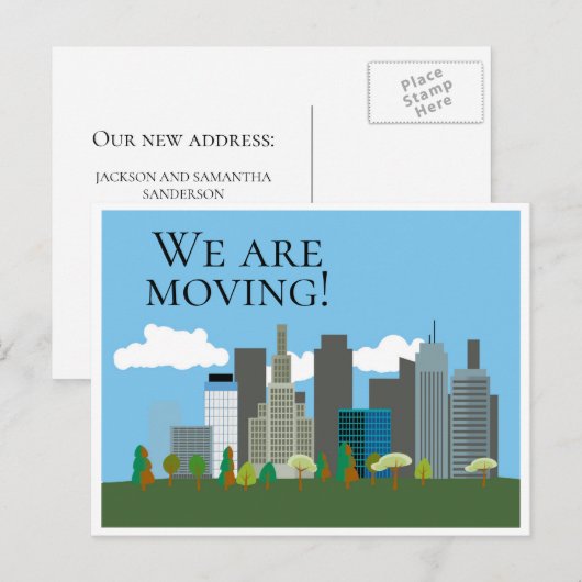 Het Briefkaart van het Adres van de Verandering va (Voorkant / Achterkant)