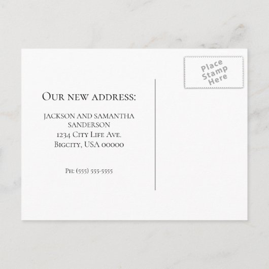 Het Briefkaart van het Adres van de Verandering va (Achterkant)