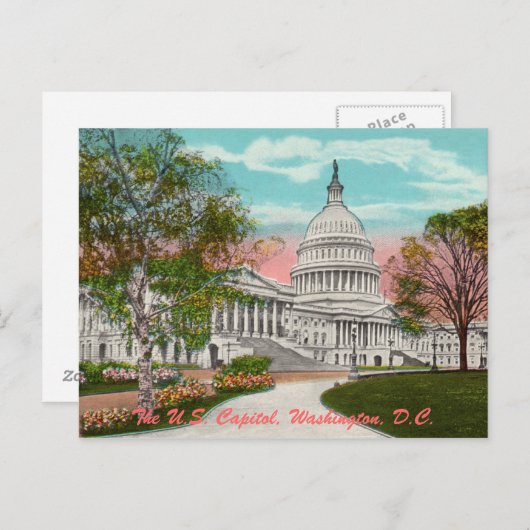 Het Briefkaart van het Amerikaanse Capitool (Voorkant / Achterkant)