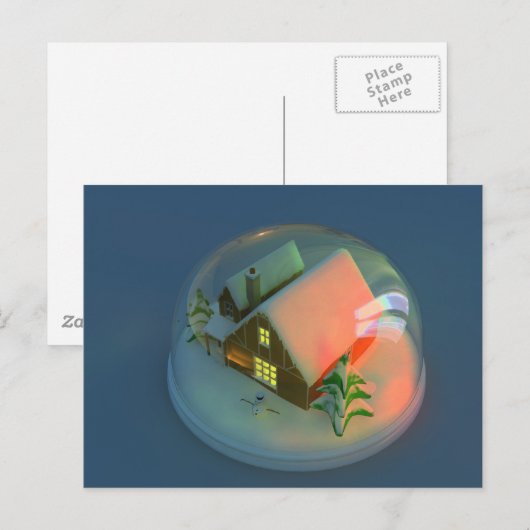 Het Briefkaart van het de sneeuwwereldbol van het (Voorkant / Achterkant)