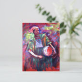 Het Briefkaart van het drummer-man door mojisola A (Staand voorkant)