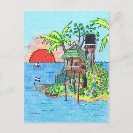 Het briefkaart van het eiland (Voorkant)