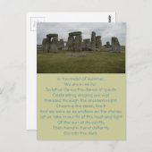 Het Briefkaart van het Gedicht van de (Voorkant / Achterkant)