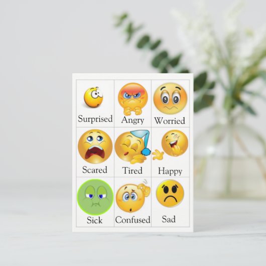 Het Briefkaart van het gevoel - PECS. De tekst kan (Staand voorkant)