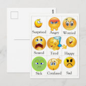 Het Briefkaart van het gevoel - PECS. De tekst kan (Voorkant / Achterkant)