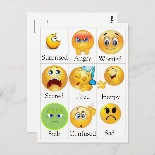 Het Briefkaart van het gevoel - PECS. De tekst kan (Voorkant / Achterkant)