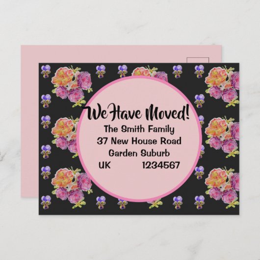 Het Briefkaart van het het Patroon van het roos Ni (Voorkant / Achterkant)