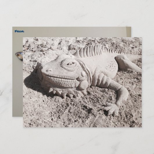 Het briefkaart van het het zandbeeldhouwwerk van (Voorkant / Achterkant)