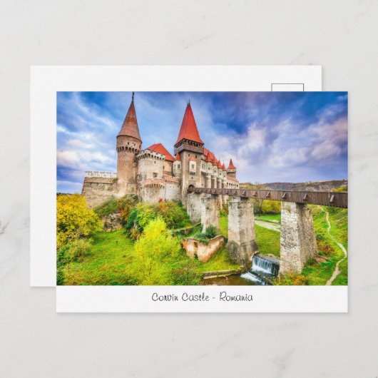 Het briefkaart van het Kasteel van Corvin van (Voorkant / Achterkant)