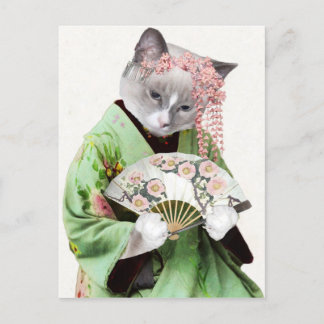Het Briefkaart van het Katje van de geisha