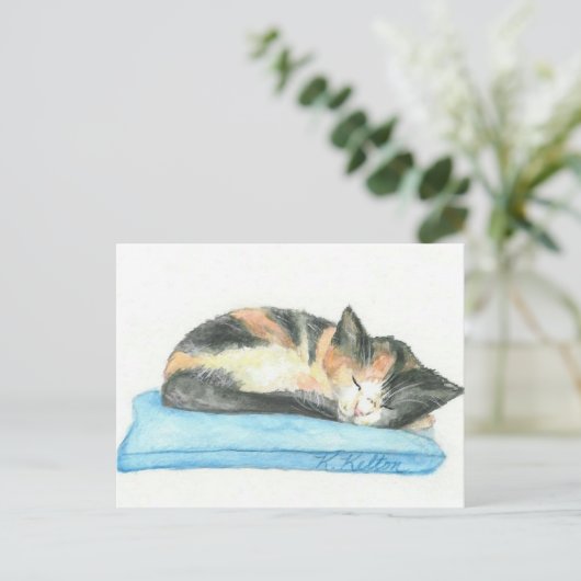 Het Briefkaart van het Katje van het Calico van de (Staand voorkant)