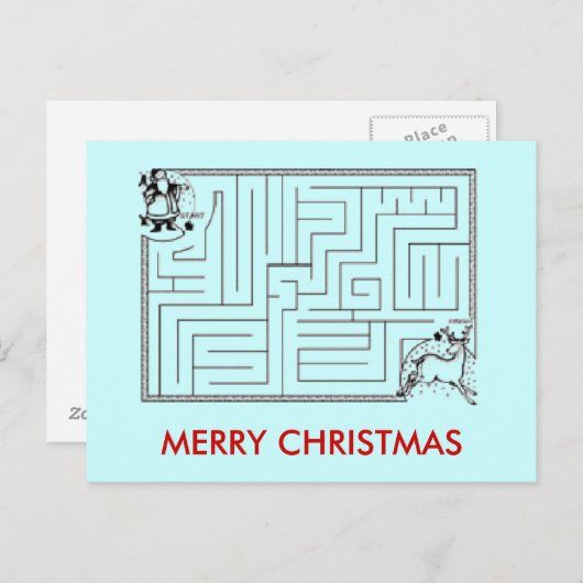 Het Briefkaart van het Labyrint van Kerstmis (Voorkant / Achterkant)