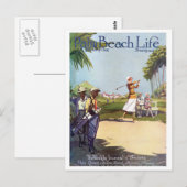 Het briefkaart van het Leven van het Palm Beach (Voorkant / Achterkant)