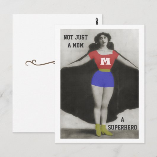 Het Briefkaart van het Mamma van Superhero (Voorkant / Achterkant)