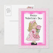 Het briefkaart van het Meisje van de Valentijnsdag (Voorkant / Achterkant)
