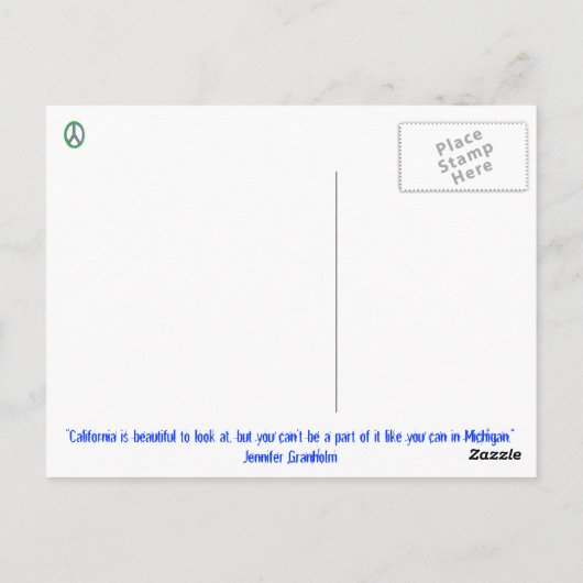 Het Briefkaart van het Motto van de Staat van (Achterkant)