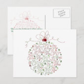 Het Briefkaart van het Ornament van Kerstmis (Voorkant / Achterkant)