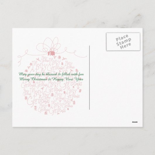 Het Briefkaart van het Ornament van Kerstmis (Achterkant)