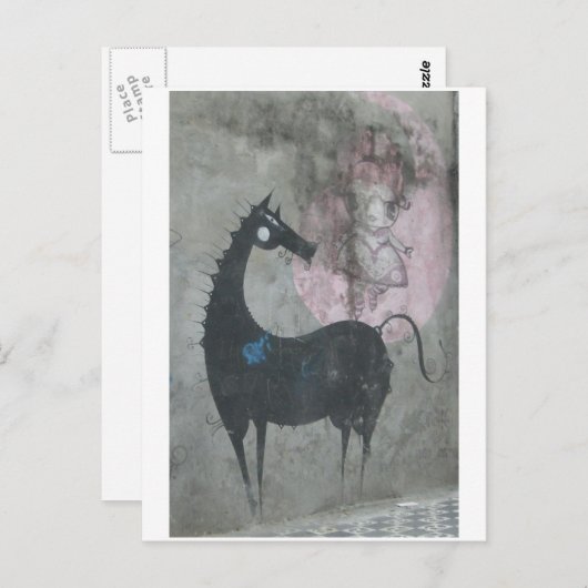 Het Briefkaart van het Paard van Graffiti (Voorkant / Achterkant)