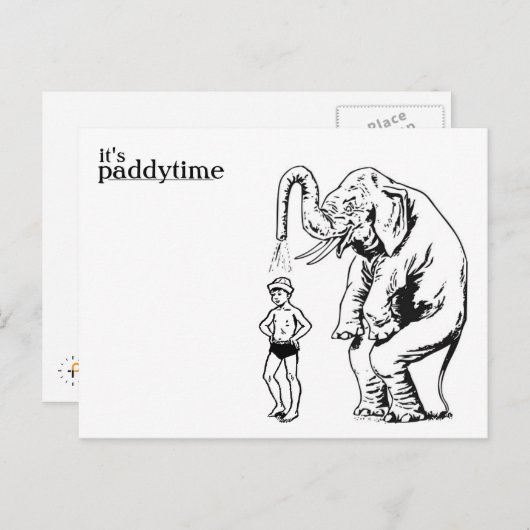 het briefkaart van het plonsbad (Voorkant / Achterkant)