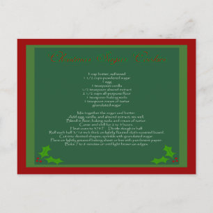 Het Briefkaart van het Recept van het Koekje van