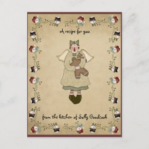 Het briefkaart van het receptenkaarten van