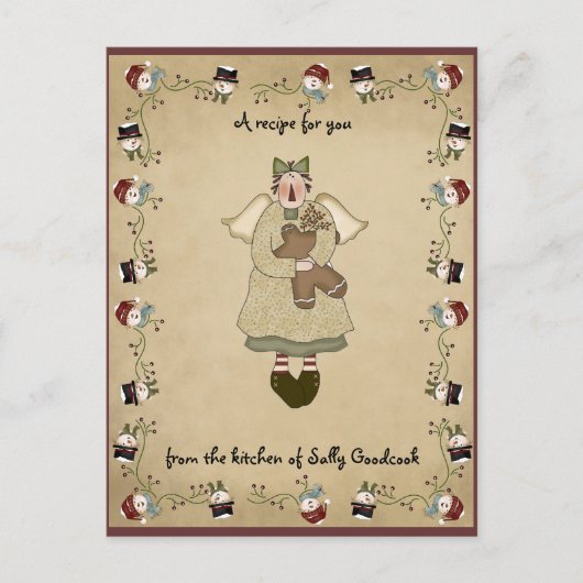 Het briefkaart van het receptenkaarten van (Voorkant)