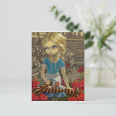 "Het Briefkaart van het Rood Roos schilderen" (Staand voorkant)